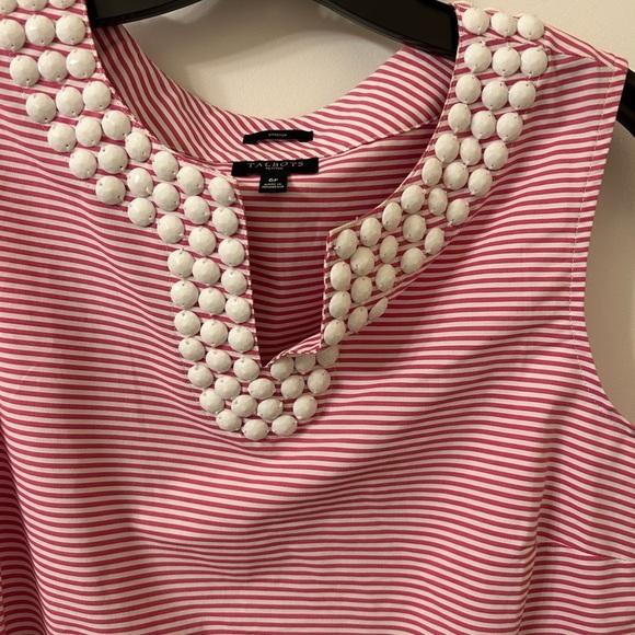 Talbots Pink Embellished Sleeveless Tank Top - Picture 2 of 7